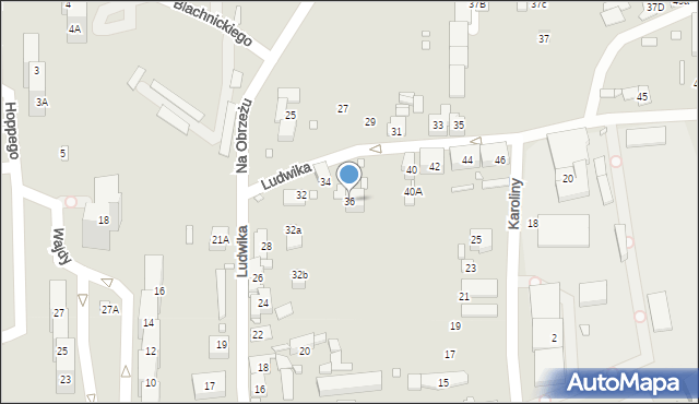 Katowice, Ludwika, 36, mapa Katowic
