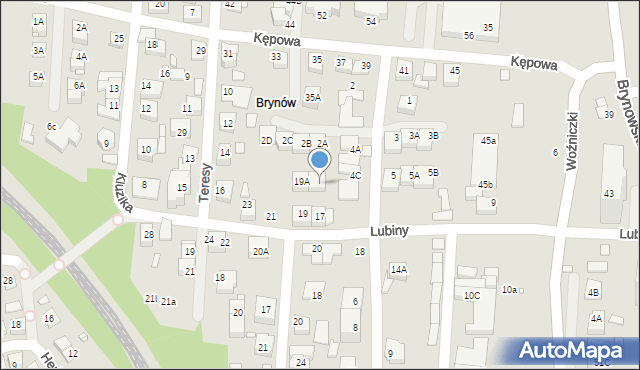 Katowice, Lubiny, 19B, mapa Katowic