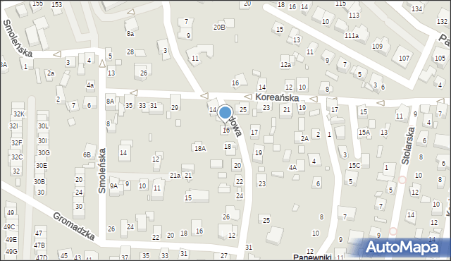 Katowice, Ludowa, 16, mapa Katowic