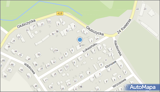 Kędzierzyn-Koźle, Łukasińskiego Waleriana, mjr., 4, mapa Kędzierzyna-Koźle