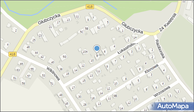 Kędzierzyn-Koźle, Łukasińskiego Waleriana, mjr., 8, mapa Kędzierzyna-Koźle