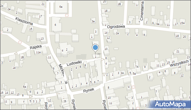 Kęty, Ludowiki, 3, mapa Kęty
