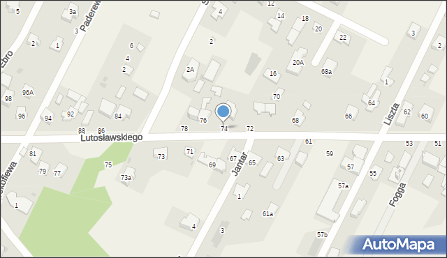 Klaudyn, Lutosławskiego Witolda, 74, mapa Klaudyn