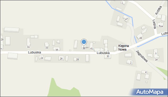 Klępina, Lubuska, 39, mapa Klępina