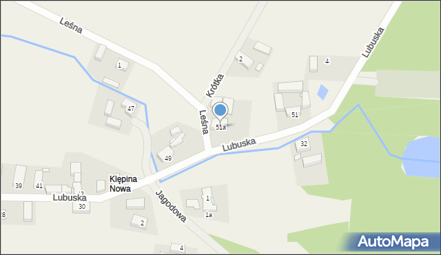 Klępina, Lubuska, 51a, mapa Klępina