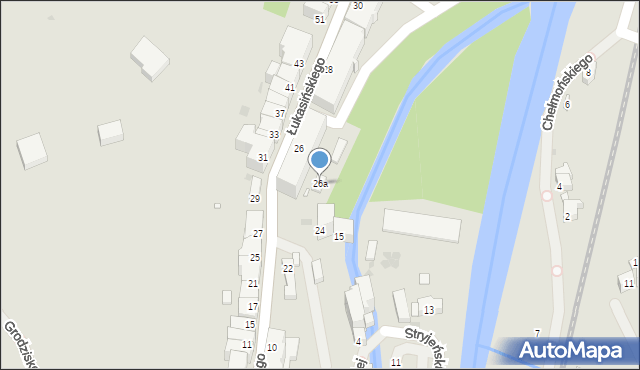 Kłodzko, Łukasińskiego Waleriana, mjr., 26a, mapa Kłodzka