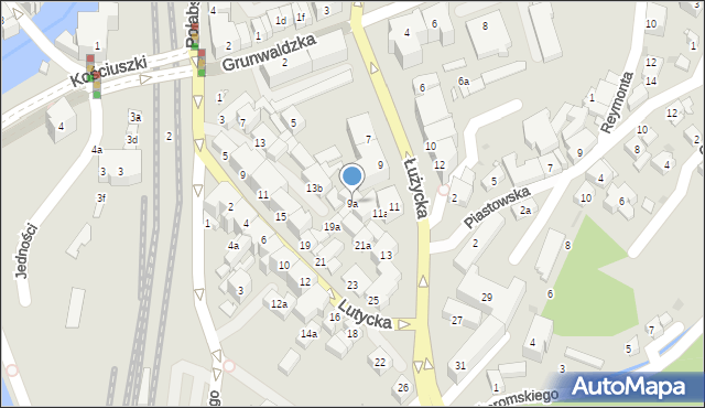 Kłodzko, Łużycka, 9a, mapa Kłodzka