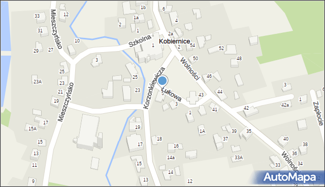 Kobiernice, Łukowa, 5, mapa Kobiernice