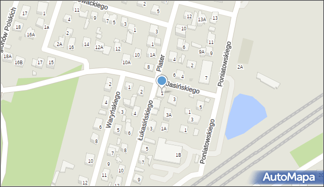 Kobyłka, Łukasińskiego Waleriana, mjr., 1, mapa Kobyłka