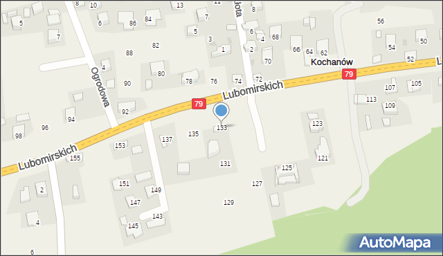 Kochanów, Lubomirskich, 133, mapa Kochanów
