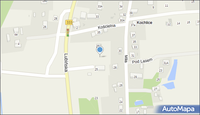 Kochlice, Lubińska, 25b, mapa Kochlice