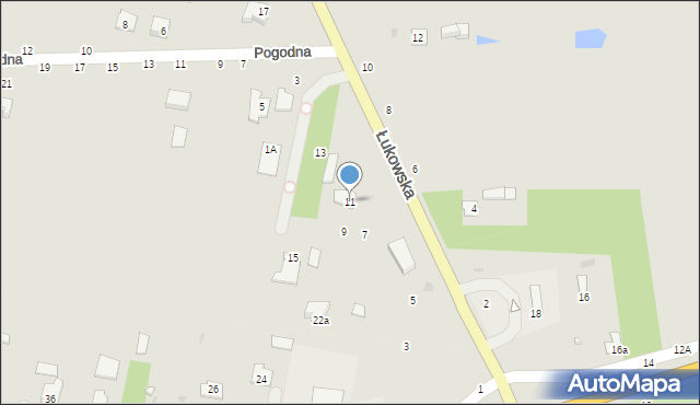 Kock, Łukowska, 11, mapa Kock