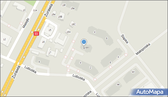 Kołobrzeg, Lubuska, 6, mapa Kołobrzegu