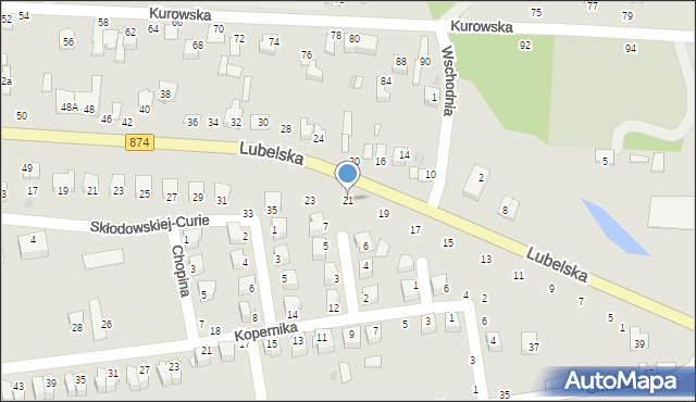 Końskowola, Lubelska, 21, mapa Końskowola