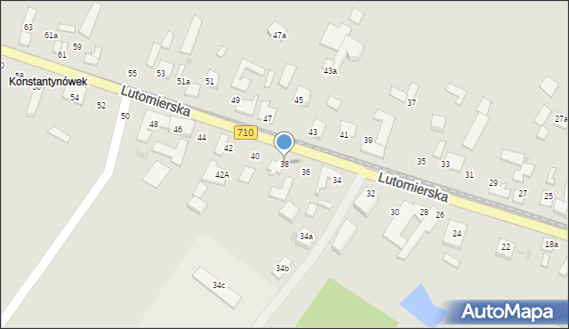 Konstantynów Łódzki, Lutomierska, 38, mapa Konstantynów Łódzki