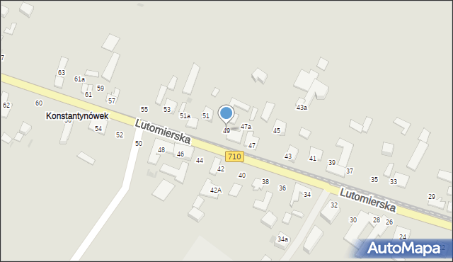 Konstantynów Łódzki, Lutomierska, 49, mapa Konstantynów Łódzki