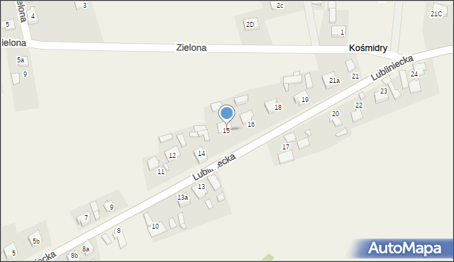 Kośmidry, Lubliniecka, 15, mapa Kośmidry