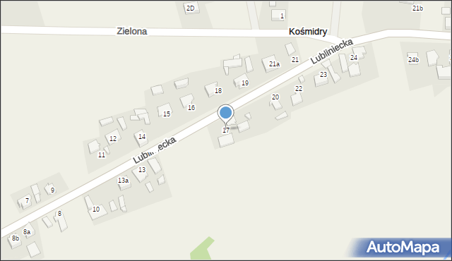 Kośmidry, Lubliniecka, 17, mapa Kośmidry