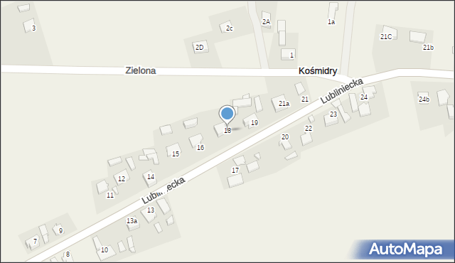 Kośmidry, Lubliniecka, 18, mapa Kośmidry