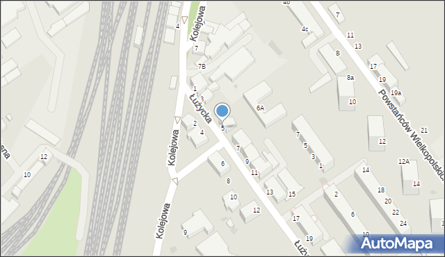 Koszalin, Łużycka, 5, mapa Koszalina