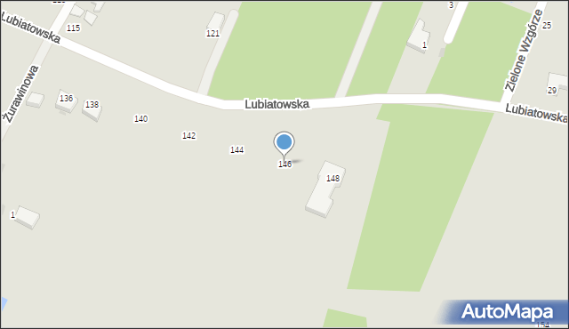 Koszalin, Lubiatowska, 146, mapa Koszalina