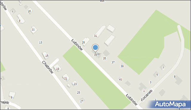 Koszalin, Łubinów, 33, mapa Koszalina