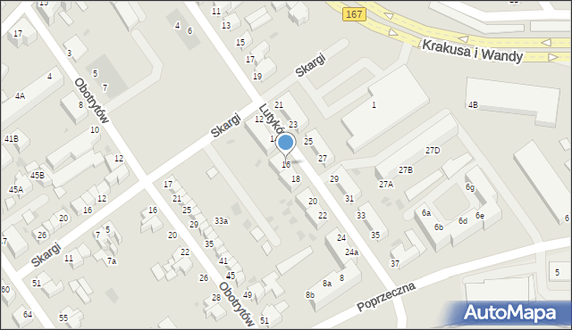 Koszalin, Lutyków, 16, mapa Koszalina