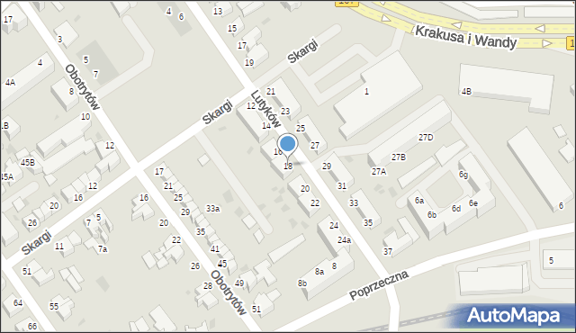 Koszalin, Lutyków, 18, mapa Koszalina