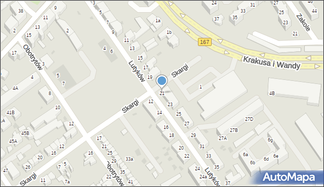 Koszalin, Lutyków, 21, mapa Koszalina