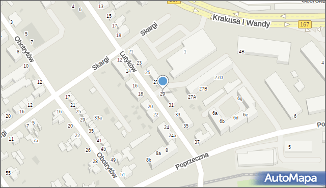 Koszalin, Lutyków, 29, mapa Koszalina