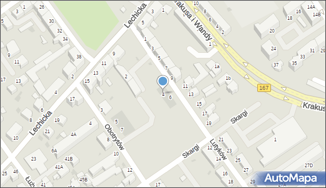 Koszalin, Lutyków, 4, mapa Koszalina