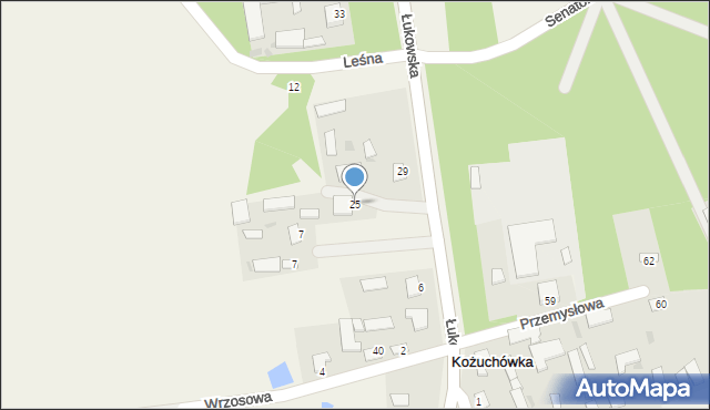 Kożuchówka, Łukowska, 25, mapa Kożuchówka