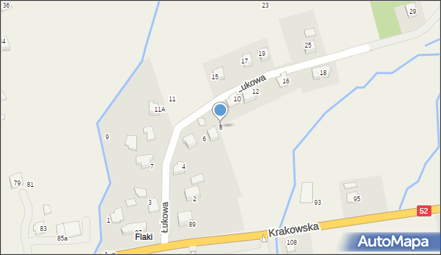 Kozy, Łukowa, 8, mapa Kozy