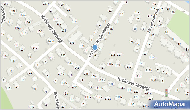 Kraków, Ludwika Węgierskiego, 2, mapa Krakowa