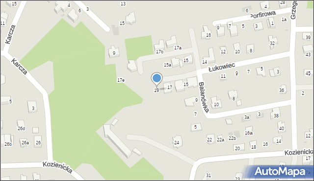 Kraków, Łukowiec, 19, mapa Krakowa