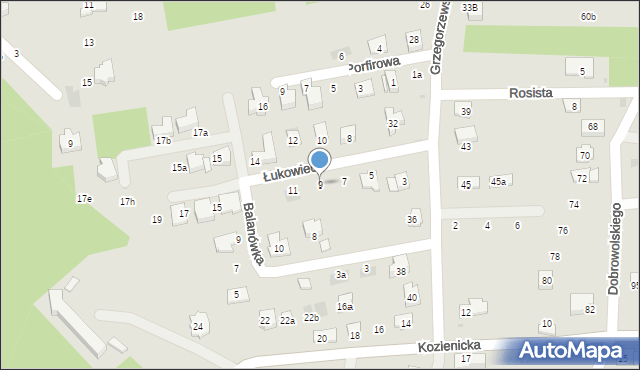 Kraków, Łukowiec, 9, mapa Krakowa