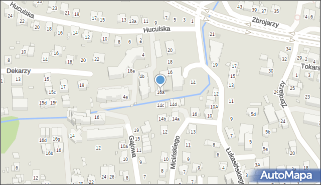Kraków, Łukasińskiego Waleriana, mjr., 16a, mapa Krakowa