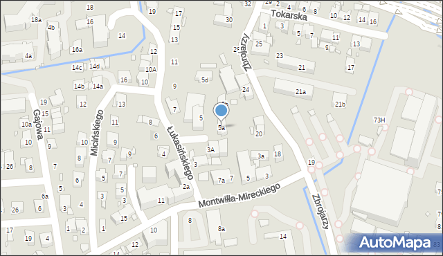 Kraków, Łukasińskiego Waleriana, mjr., 5a, mapa Krakowa
