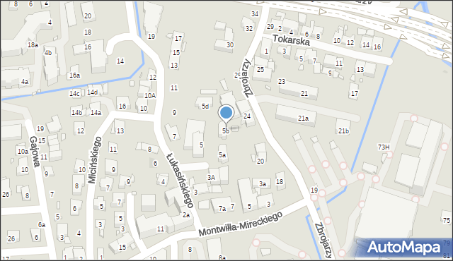 Kraków, Łukasińskiego Waleriana, mjr., 5b, mapa Krakowa
