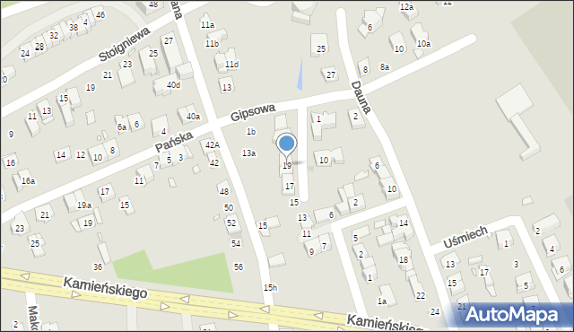 Kraków, Łuczników, 19, mapa Krakowa