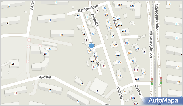 Kraków, Lubuska, 10a, mapa Krakowa