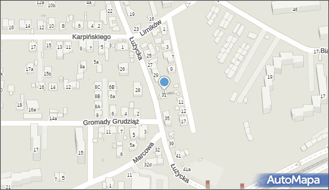 Kraków, Łużycka, 31, mapa Krakowa