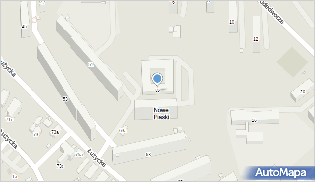 Kraków, Łużycka, 55, mapa Krakowa