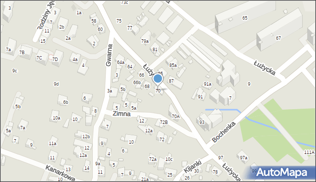 mapa kraków ul luzycka Łużycka 70 (ul), 30 693 Kraków (Kraków Podgórze)