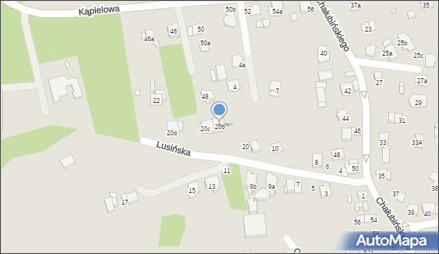 Kraków, Lusińska, 20b, mapa Krakowa