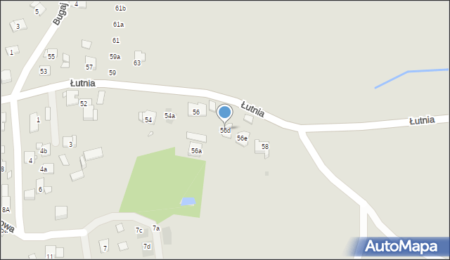 Kraków, Łutnia, 56d, mapa Krakowa