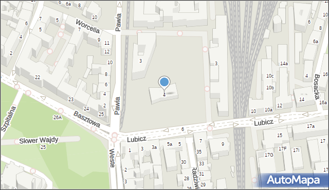 Kraków, Lubicz, 4, mapa Krakowa