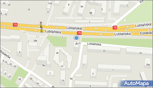Kraków, Lublańska, 20, mapa Krakowa