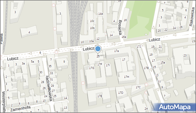 Kraków, Lubicz, 15, mapa Krakowa