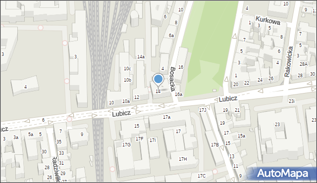 Kraków, Lubicz, 14, mapa Krakowa